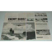 1956 Lockheed PV2 Neptune Plane Ad - Enemy Subs!