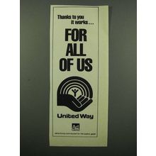1976 United Way Ad - Works For All Of Us
