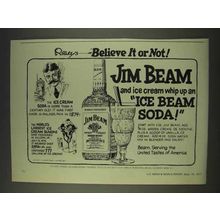 1977 Jim Beam Bourbon Ad - Ice Beam Soda