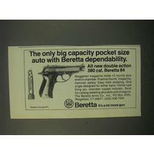 1979 Beretta 84 Pistol Ad - Pocket Size Dependability