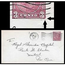 Canada #EN63 Postal Sta. George VI "Broken Frame" Variety LR Corner