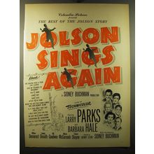 1949 Jolson Sings Again Movie Ad - Columbia Pictures presents