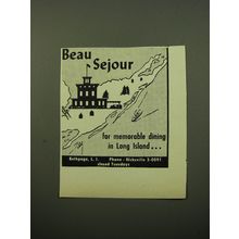 1950 Beau Sejour Restaurant Ad - for memorable dining in Long Island