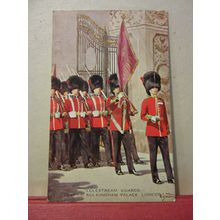 COLDSTREAM GUARDS at BUCKINGHAM PALACE, London unused postcard 1936 military /