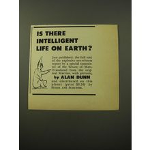 1960 Simon and Schuster Book Ad - Is there Intelligent Life on Earth? - A. Dunn