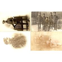 Soldier Sergeant Group WW1 Portrait 4x Military War Postcard s