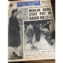 VINTAGE ORIGINAL DAILY GRAPHIC & SKETCH NEWSPAPER JUNE 4 1952 QUEEN ELIZABETH