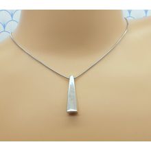 Vintage 925 Solid Sterling Silver Modernist Style Chunky Pendant Necklace