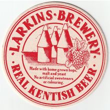 BEER MAT - LARKINS BREWERY - REAL KENTISH BEER - (Cat 001) - (1987)