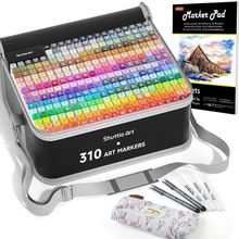 Shuttle Art 310 Colors Alcohol Markers, 309 Colors Dual Tip Art Marker Set plus