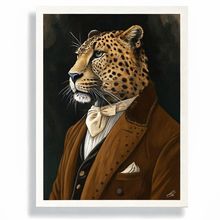 Leopard Victorian Print Leopard In Suit Wall Art Altered Art Poster Leopard Gift