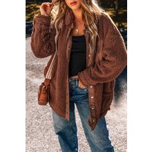 Red Clay Faux Shearling Teddy Bear Jacket