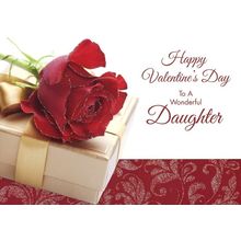 Happy valentine's Day To A Wonderful Daughter- Valentine's Greeting Card - 22341