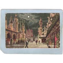 New York Coney Island Amusement Park Postcard Luna Park Interior View At N~471