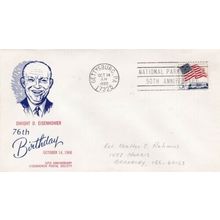 United States 1966 Eisenhower 76th Birthday FDC Gettysburg Cancel written VGC