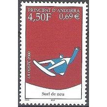 Andorre Français 2000 Michel 548 Neuf ** Cote (2008) 2.80 € Surf de Neige