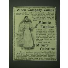 1900 Minute Tapioca and Minute Gelatine Ad - When company comes