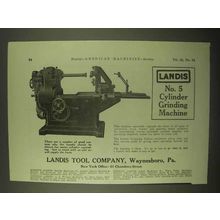 1922 Landis No. 5 Cylinder Grinder Ad