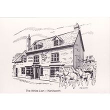 The White Lion Pub Kenilworth Warwickshire Painting Postcard