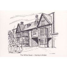 The White Swan Henley In Arden Warwickshire Pub Painting Postcard