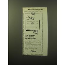 1960 Chipp Fashion Advertisement - Easy shopping with Chipp's gift certificate