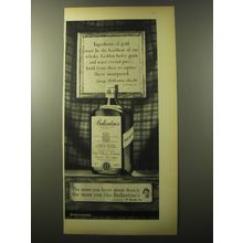 1960 Ballantine's Scotch Ad - Ingredients of gold must be the heartbeat