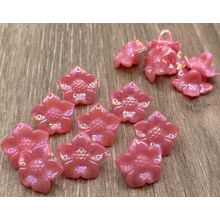 17mm Pink Shank Buttons ABS Flower Cardigans Crochet knitting Sewing Crafts