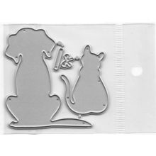 Dog & Cat Die Set. App 5.5x5.5cm. Die Cutting Cardmaking Scrapbooking Crafts