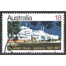 AUSTRALIA 1977: 50th ANNIVERSARY FIRST PARLIAMENT HOUSE CANBERRA - 18c USED (G5)