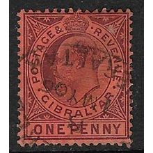 GIBRALTAR 1904-8 EDVII WMK MULT CROWN CA 1d USED SG57