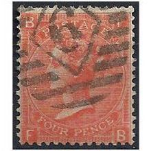 1870 SG94 4d Vermillion Plate 12 Good+ Used Check Letters "FB".