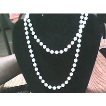 Vintage White beaded Long Necklace