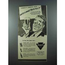 1940 Stokely's Tomato Juice Ad - Suits a Man's Taste