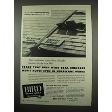 1957 Bird Wind Shingles Ad - Won't Budge in Hurricane