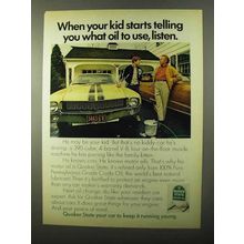 1971 Quaker State Motor Oil Ad - Kid Starts Telling You
