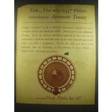 1936 Philco Radios Advertisement - new 1937 Philco introduces Automatic Tuning