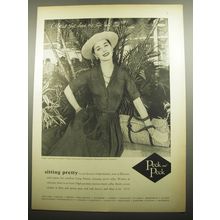 1957 Peck and Peck Dress Ad - Sitting Pretty
