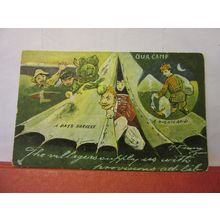 OUR CAMP by H. Fleury used antique postcard by G.D. & D. 1909 pm #