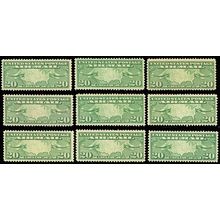 C9, Mint 20c Map - NINE VF-XF OG NH Stamps Cat $121.50+ - Stuart Katz