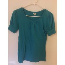 Preowned O'Neill Women's Medium Blue Short Sleeve Blouse