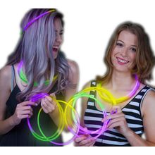 22 Inch Glow in the Dark Mardi Gras Necklace Green Purple Yellow 50 Pack