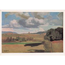 Jean Baptiste Corot The Roman Campagne Painting Postcard