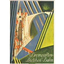 Otto Morach Plakat Der Bremgarten Dietikon Bahn Swiss Poster Postcard