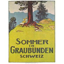 Sommer In Graubunden Switzerland Verkehrsburo Chur Poster Postcard