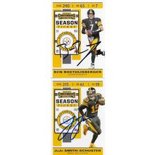 BEN ROETHLISBERGER & JUJU SMITH-SCHUSTER AUTO 2019 PITTSBURGH STEELERS SB CHAMPS