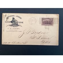 ICOLLECTZONE #231 1893 Knights Ladies Ind Advertising Cover Arrived Late (A100)