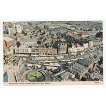 Market Place from St Botolph's Church Tower Boston Postcard Lincolnshire