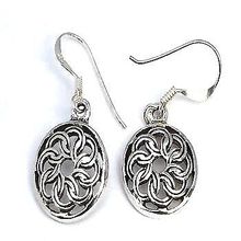 Sterling Silver Celtic knotted Shield Dangle Earrings