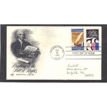 FDC Art Craft 2421 Bill of Rights + 2360 (Cachet-Penciled/A) CV00831