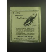 1945 Whitehouse & Hardy Johnston & Murphy Shoes Ad - Quality Economy Distinction